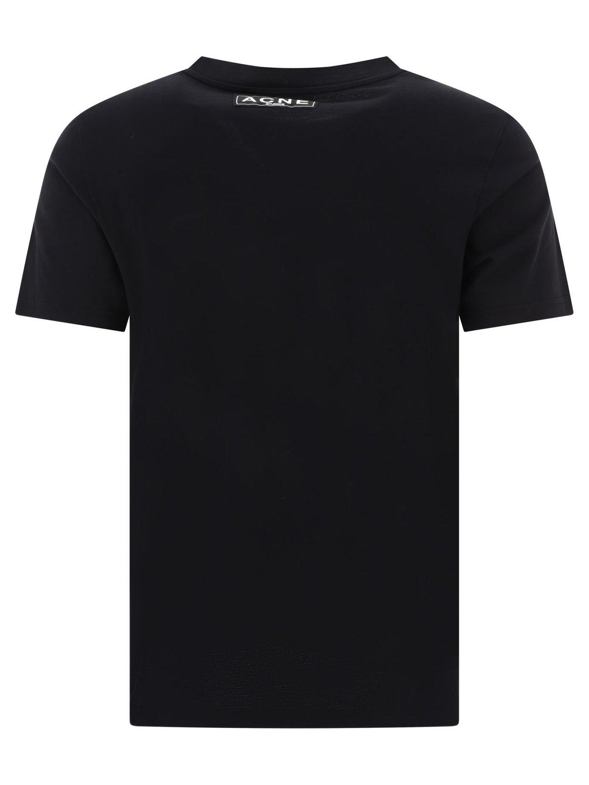 Shop Acne Studios Logo Printed Crewneck T-shirt In Black