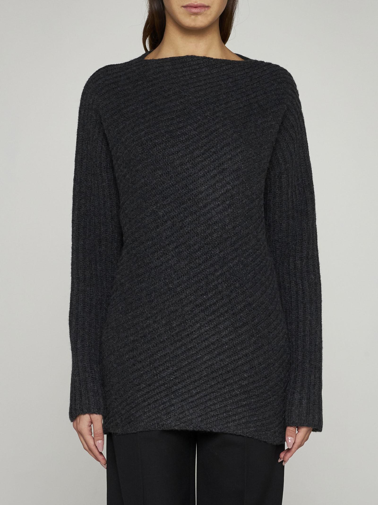 Shop Totême Twisted Wool Sweater In Grey