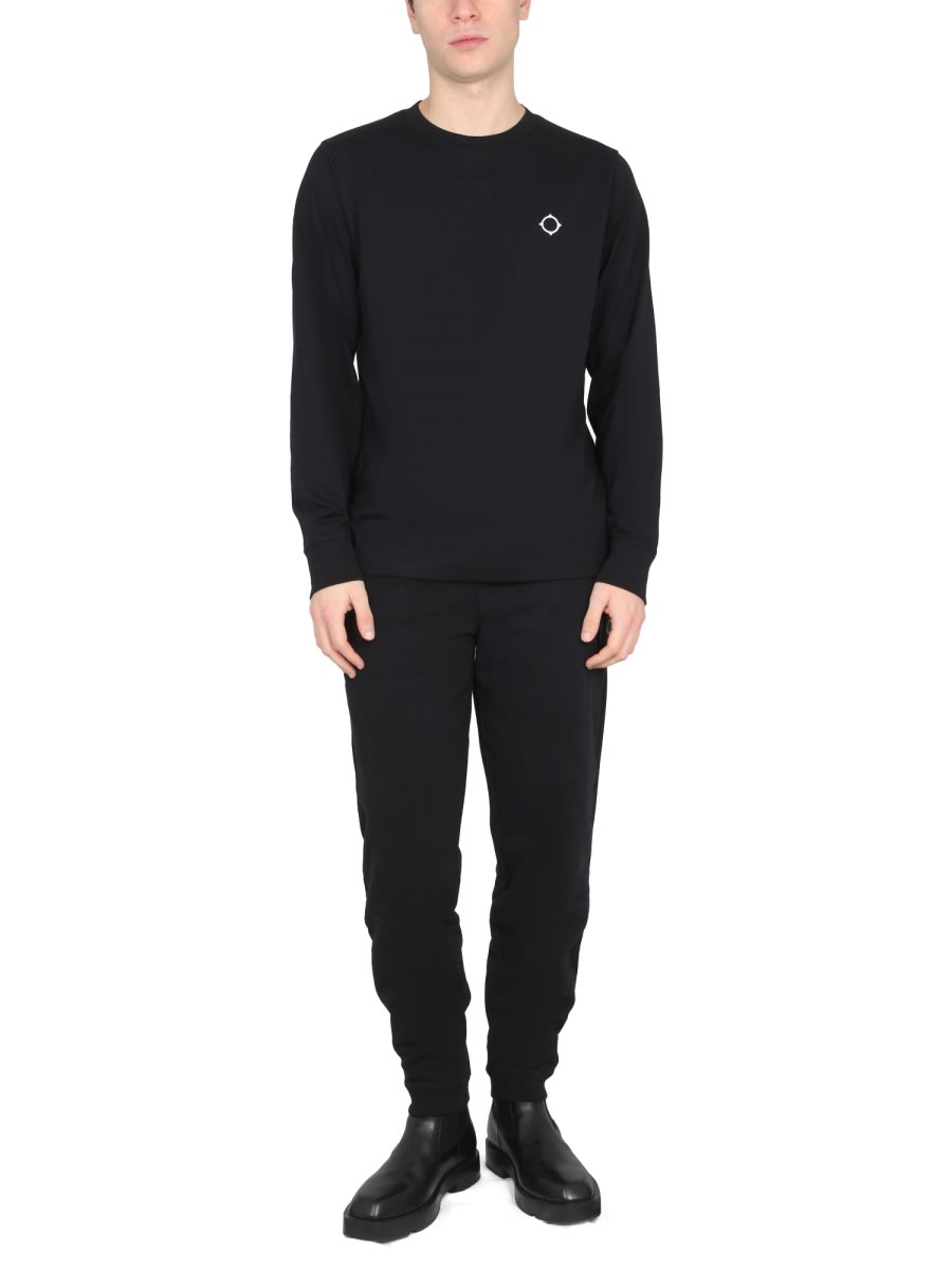 Shop Ma.strum Jogging Pants With Iconic Label In Black