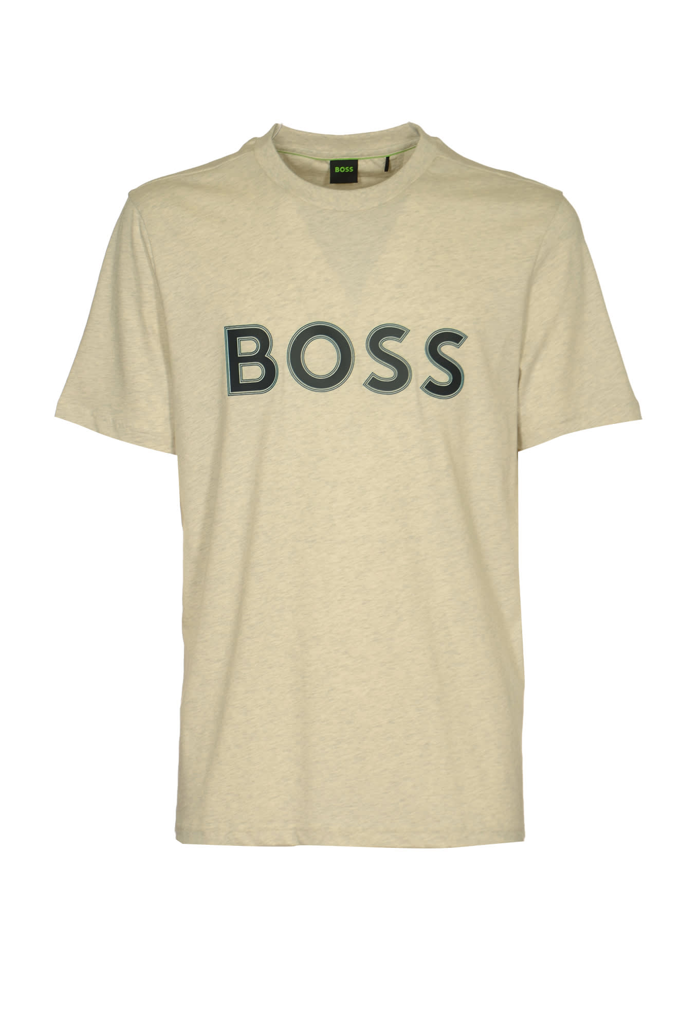 Shop Hugo Boss Logo Round Neck T-shirt In Light Pastel Grey