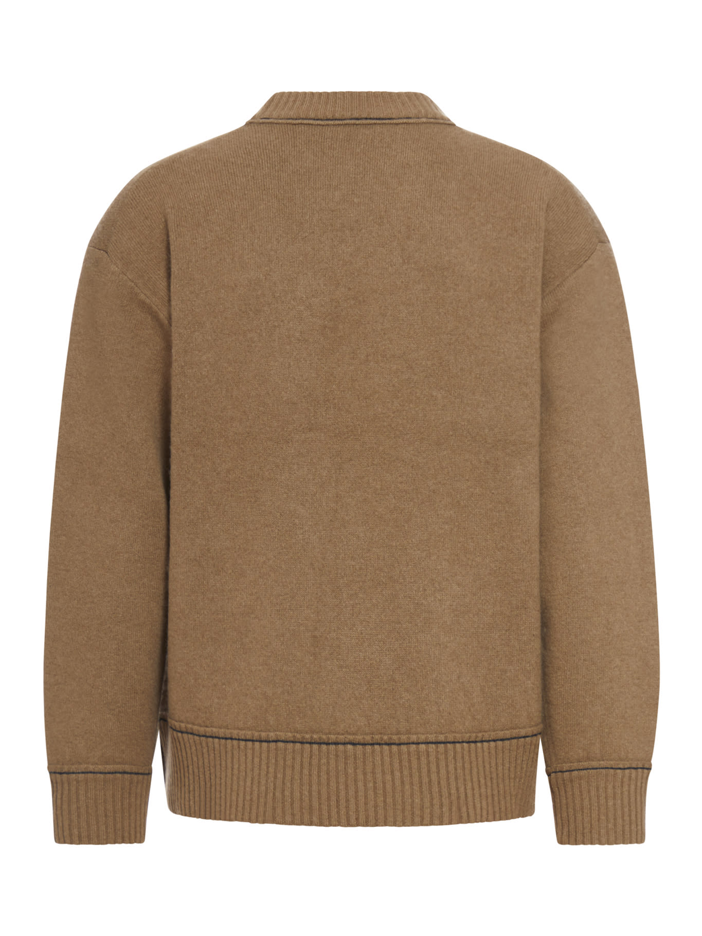 Shop Sacai S Cashmere Knit Pullover In Beige