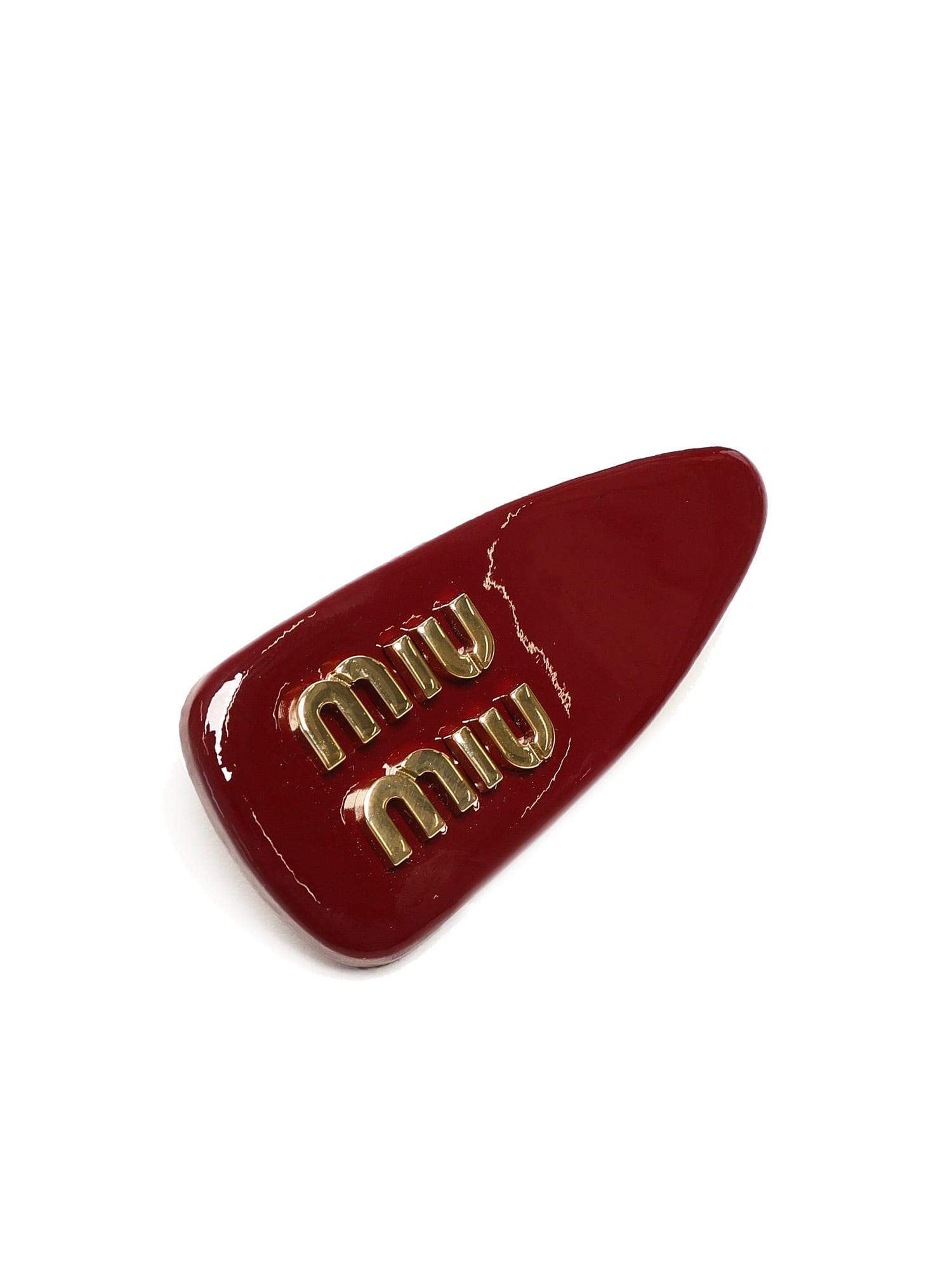 Miu Miu Patent Leather Clasp In Red
