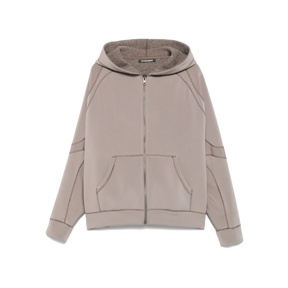 Ottolinger Contrast-stitch Hooded Jacket In Neutral