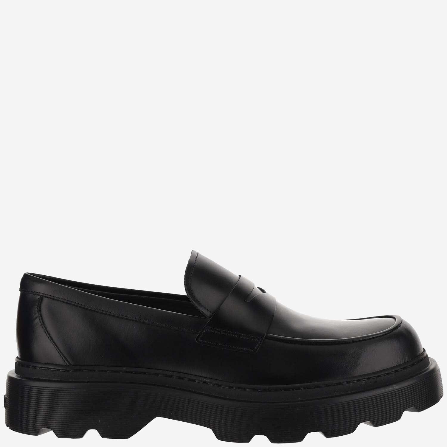 Shop Tod's Leather Moccasins In Black