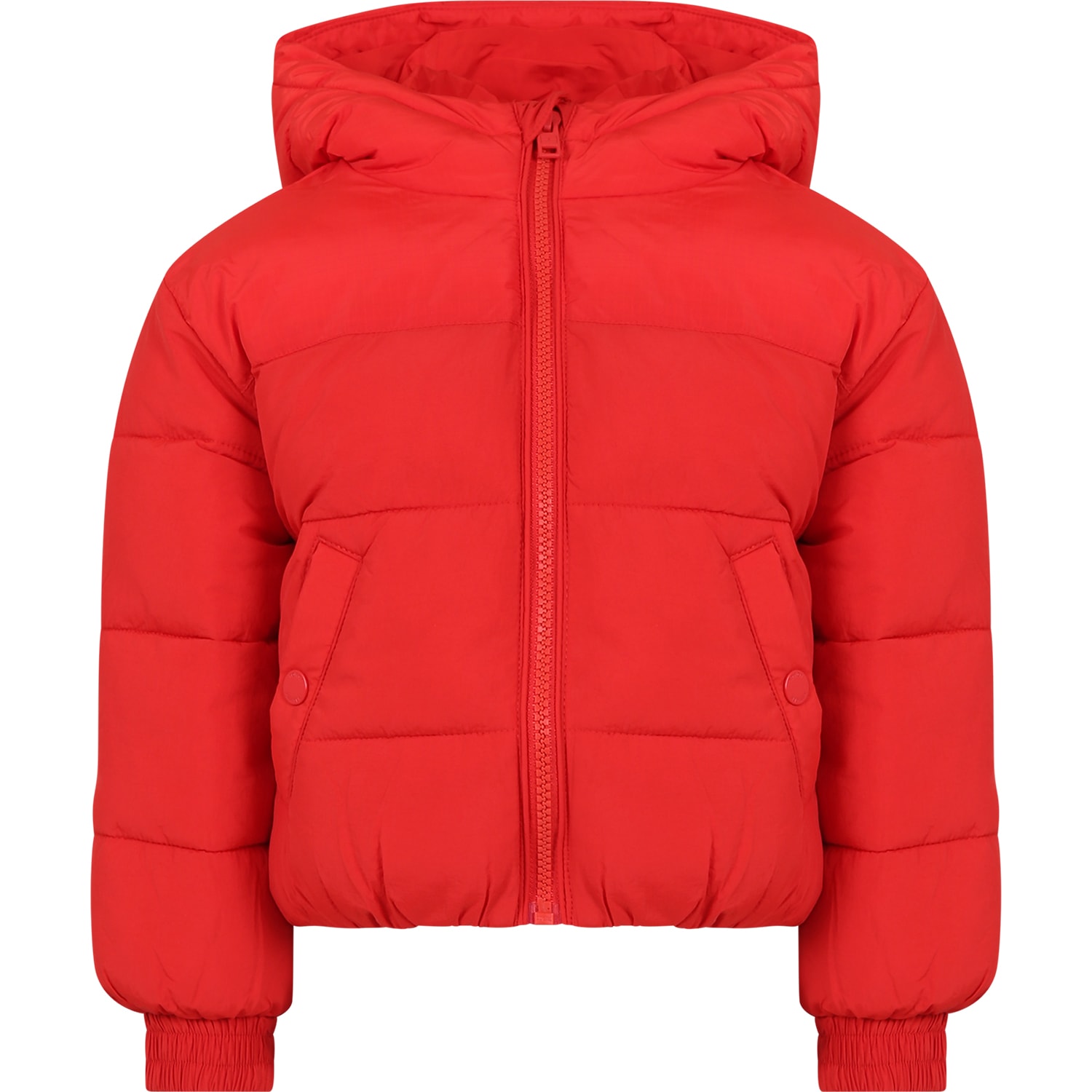 Tommy Hilfiger Kids' Red Down Jacket For Girl With Logo