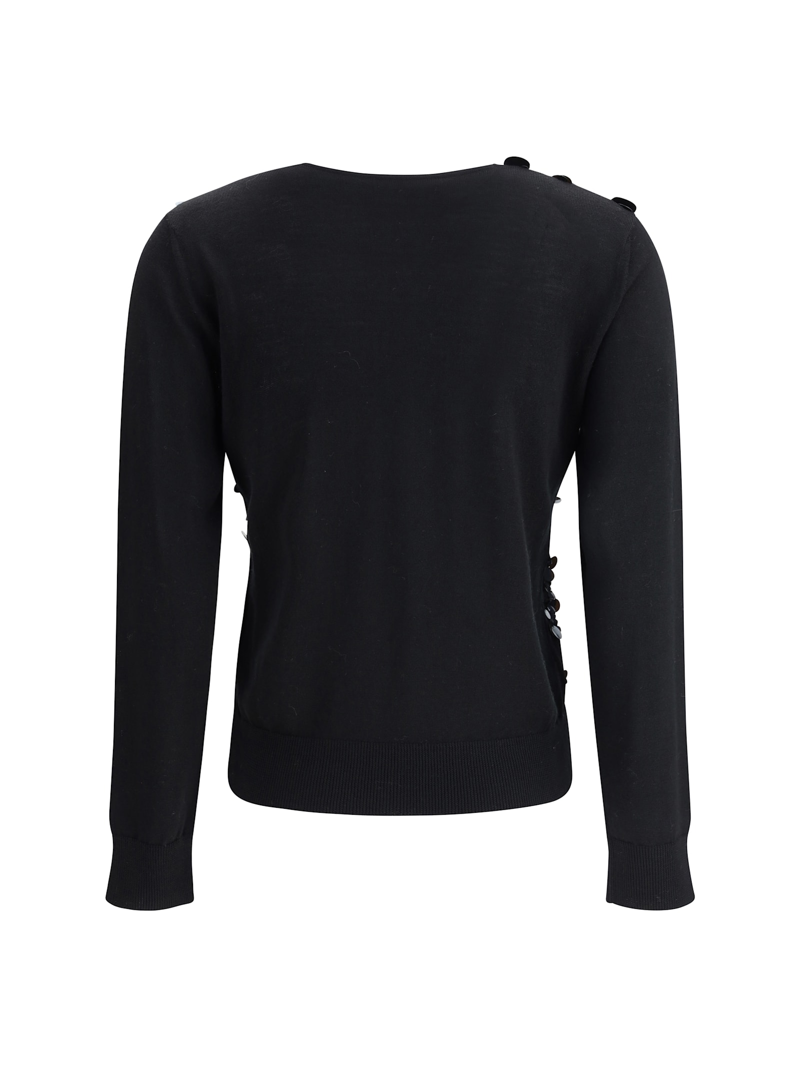 Fabiana Filippi Sequin-embellished V-neck Sweater In Black