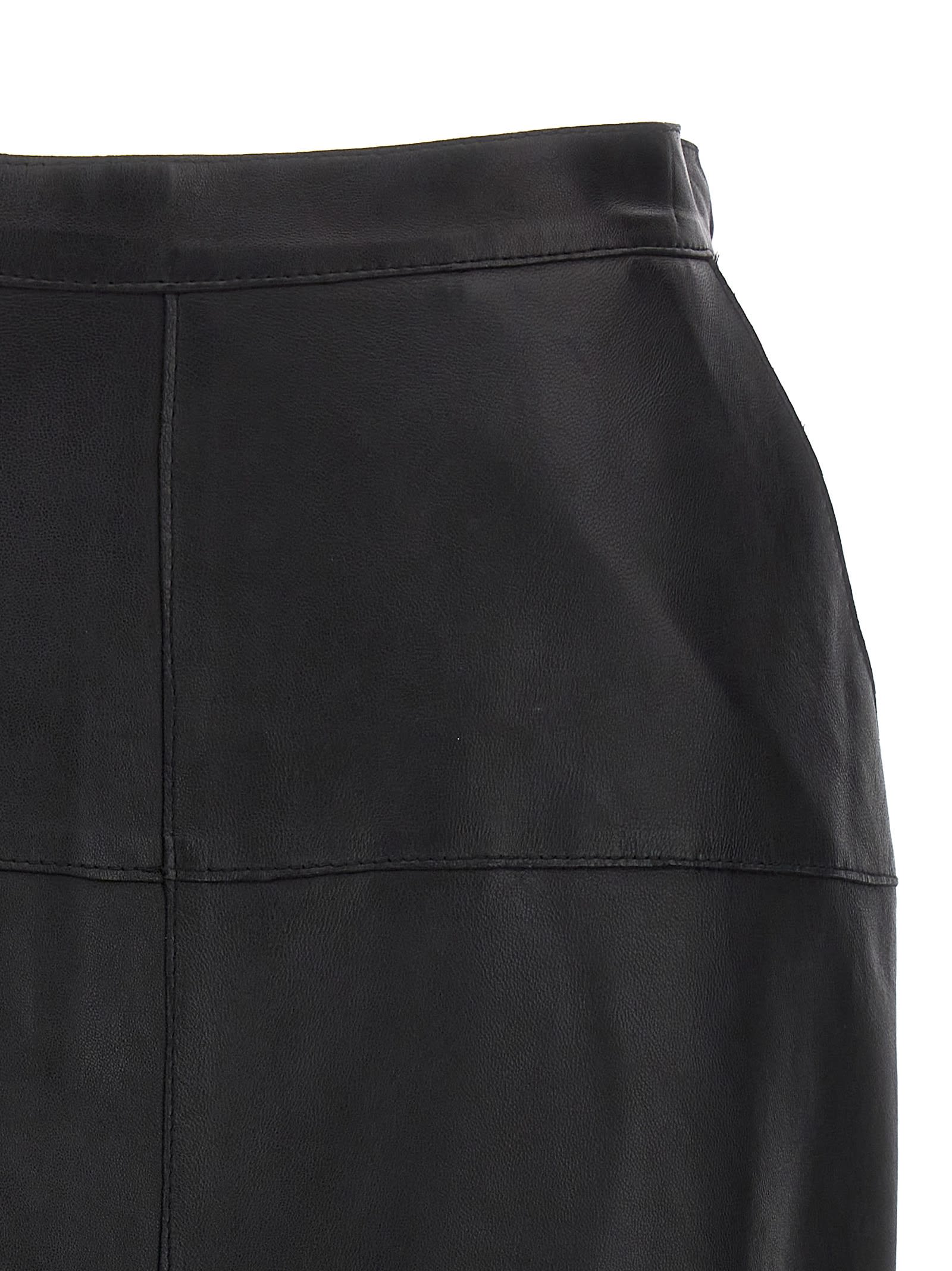Shop P.a.r.o.s.h Leather Skirt In Black