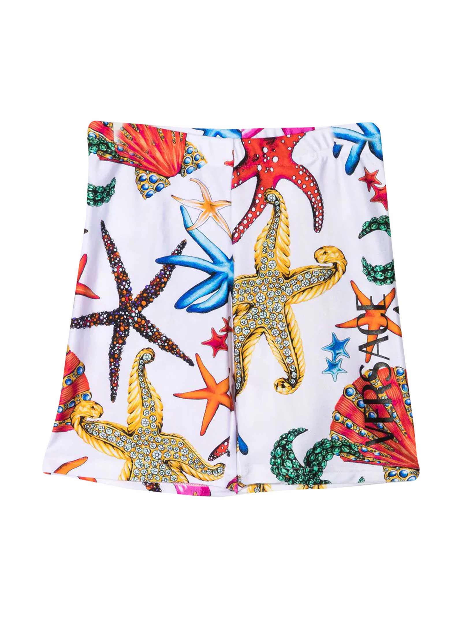 Young Versace Kids' Young Print Swim Shorts In Multicolor