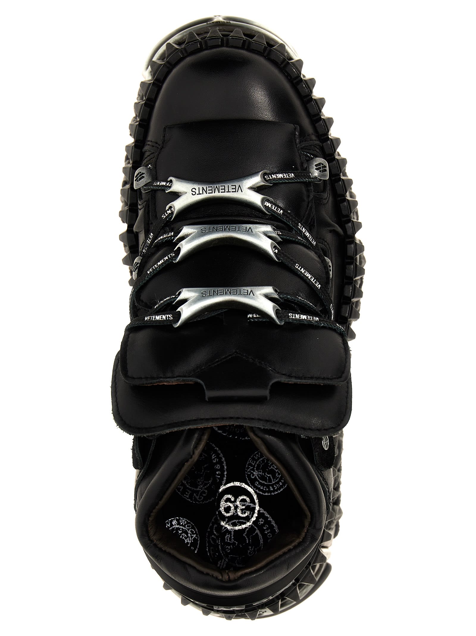 Vetements Black Leather Platform Sneakers