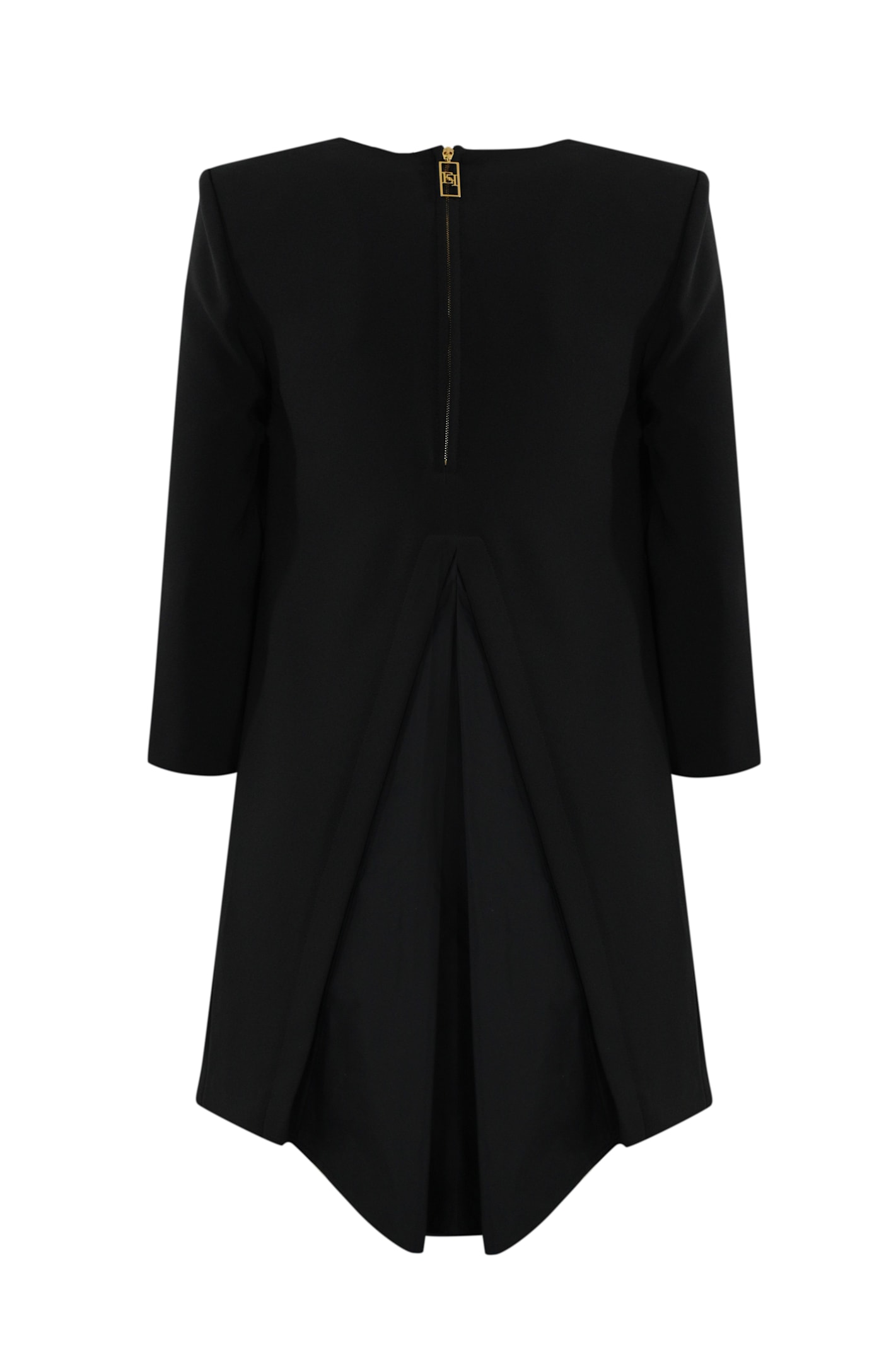 Shop Elisabetta Franchi Boxy Crepe Dress In Nero