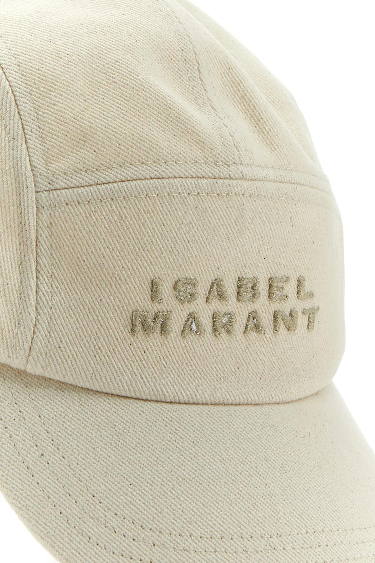 Shop Isabel Marant Malange Ivory Cotton Tedji Baseball Cap In Powder