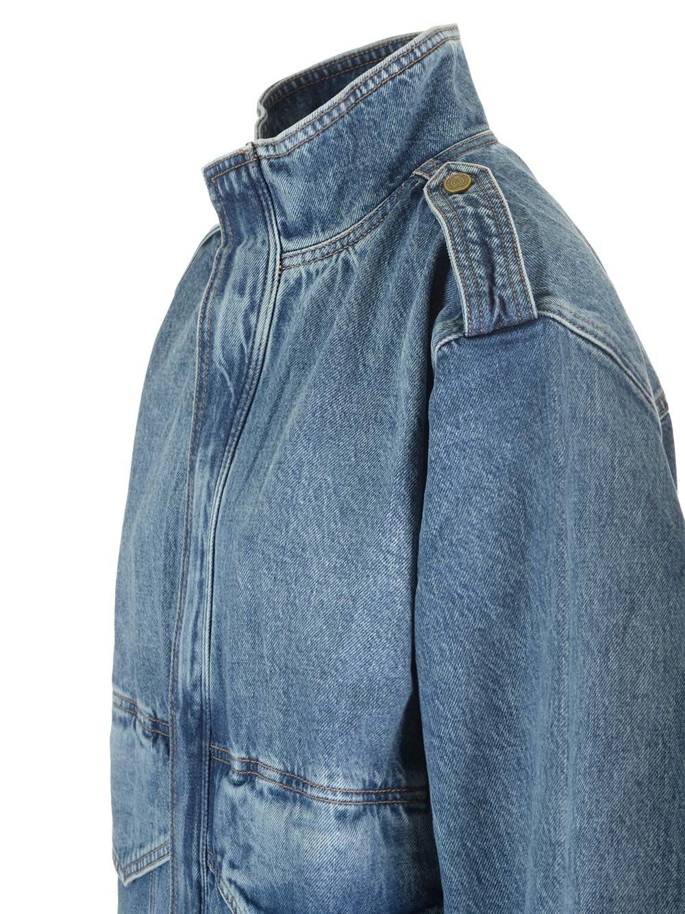 Shop Frame Oversized Denim Jacket In Blue