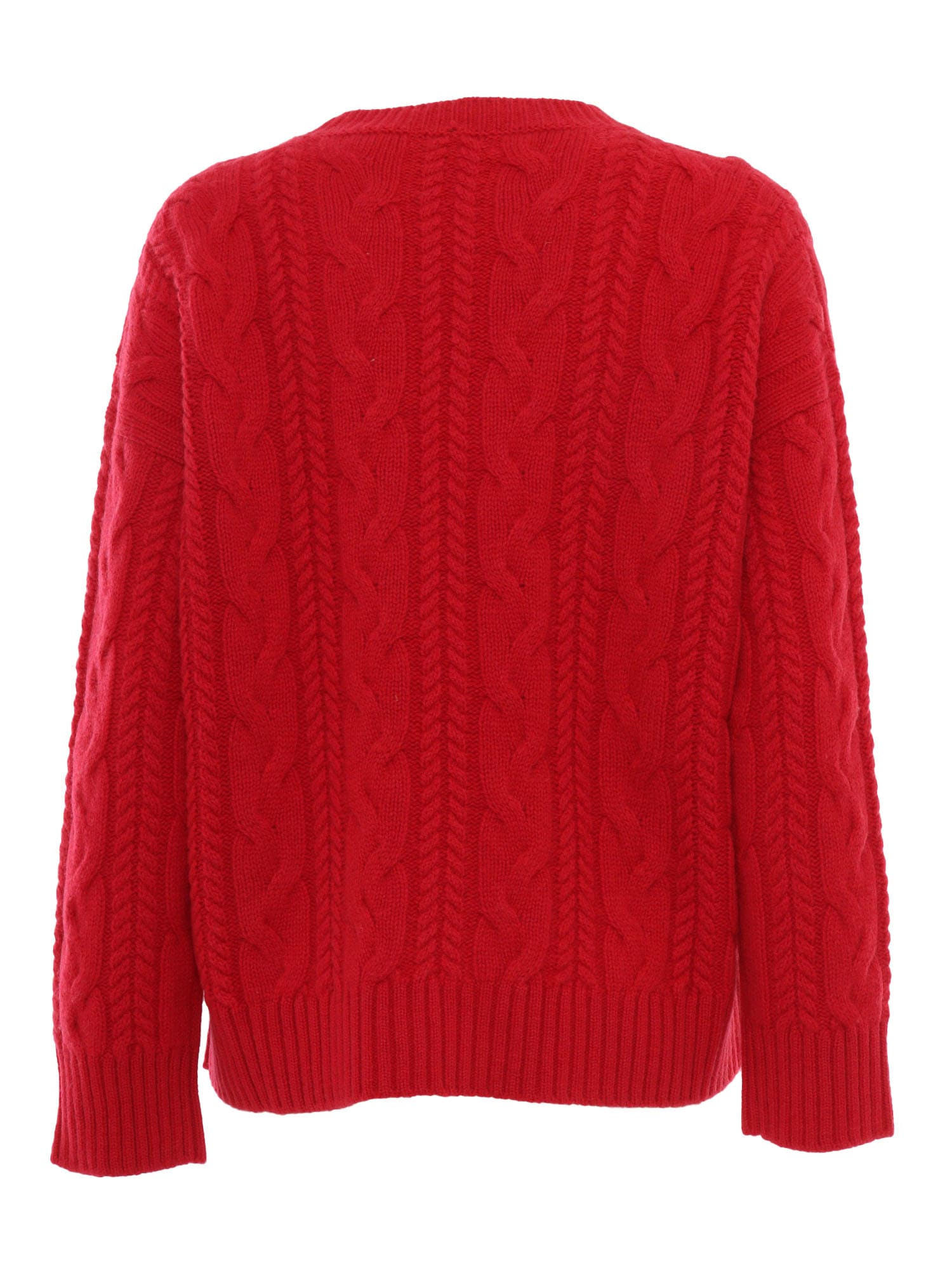 Shop Kangra Braided Crewneck Sweater In Red