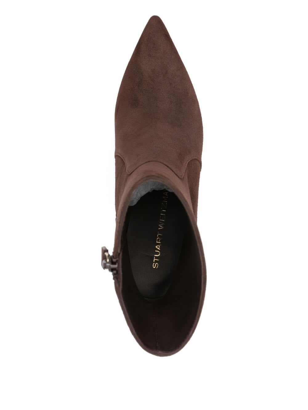 Stuart Weitzman 80mm Pointed-toe Zip Boots In Brown