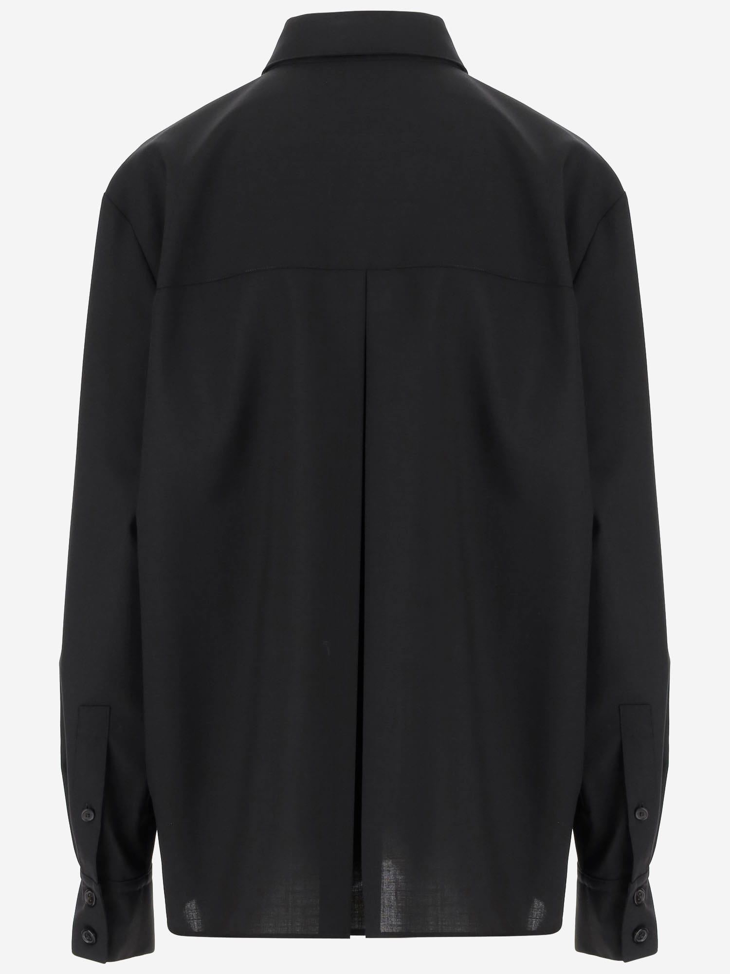 Khaite Yatty Shirt In Tropical Wool In Black