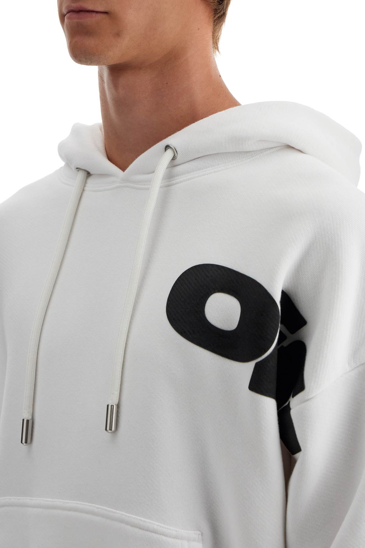 Shop Off-white Hooded Sweatshirt With Shared In White - Black (white)