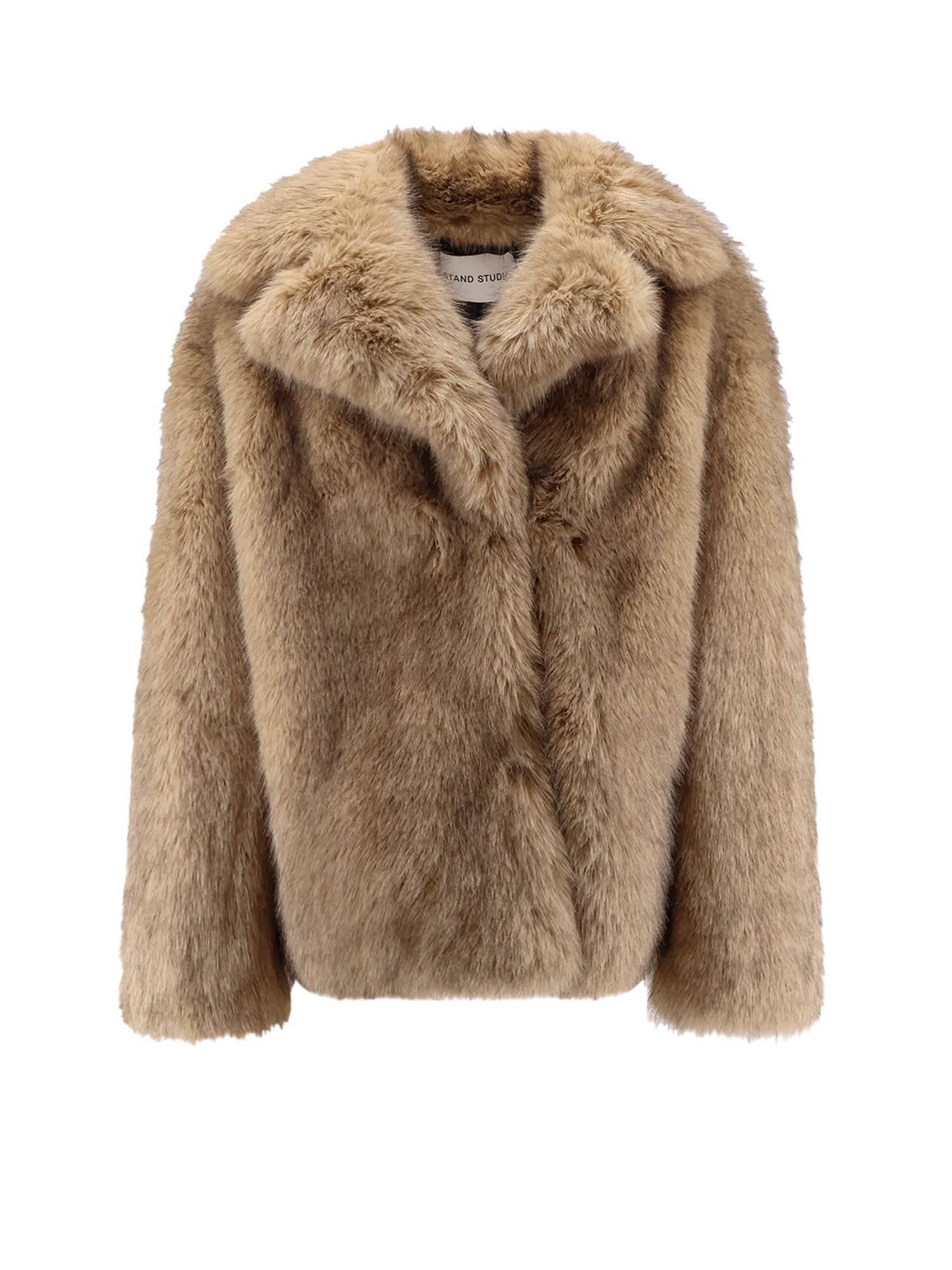 Stand Studio Valentina Faux Leather Coat In Brown