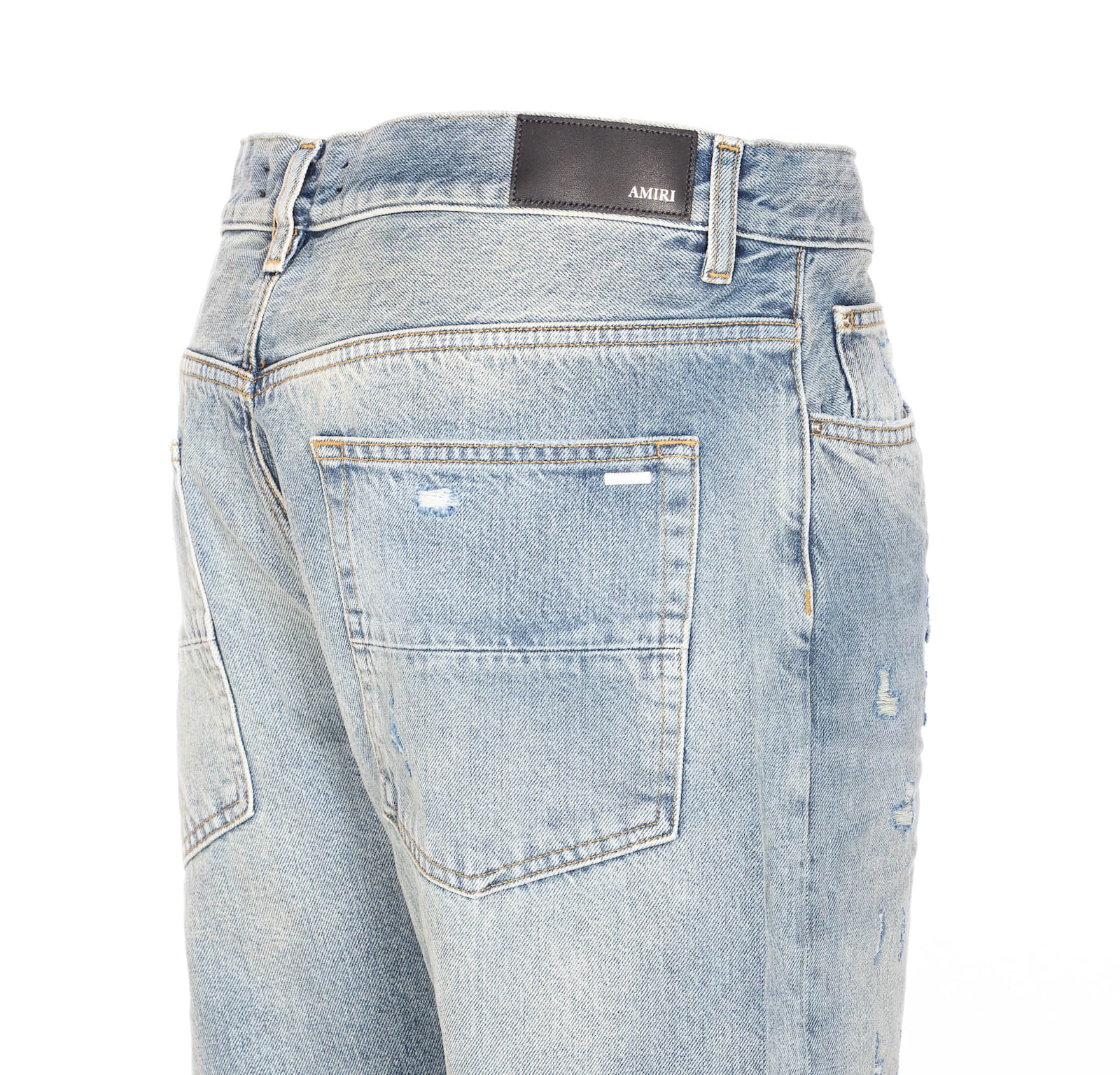 Amiri Straight Leg Mid-rise Distressed Trousers