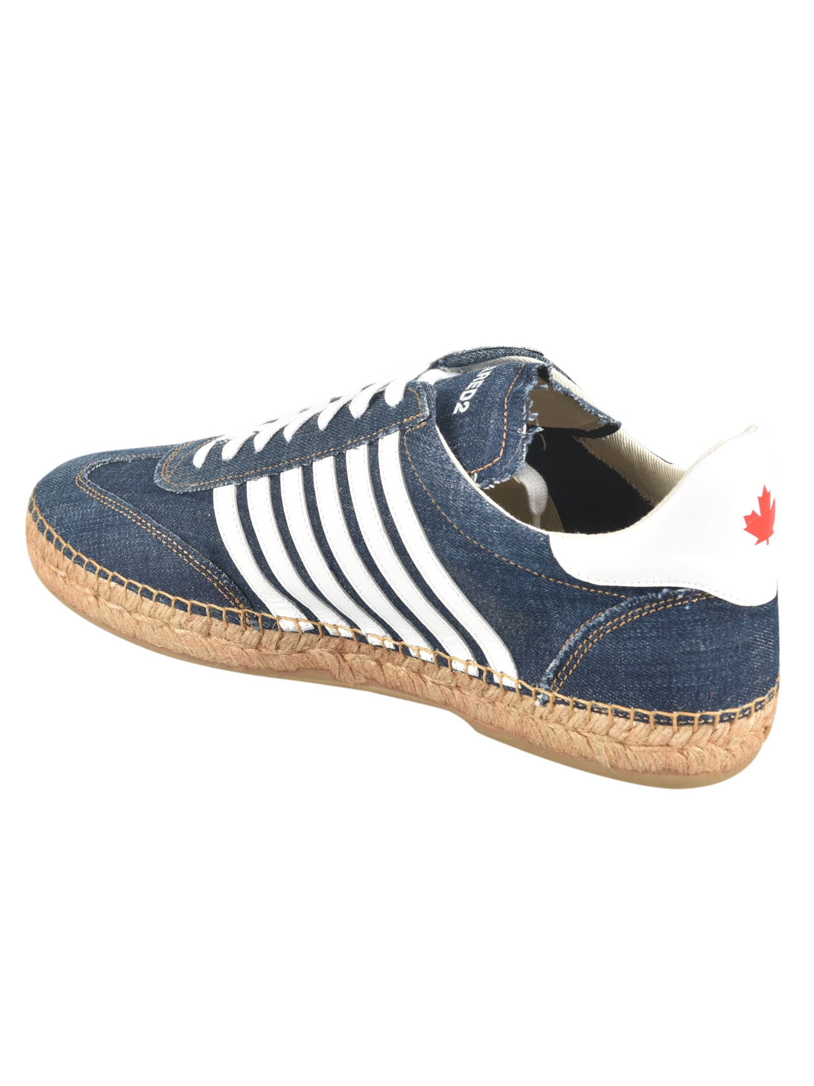 Shop Dsquared2 Laced-up Espadrilles In Denim