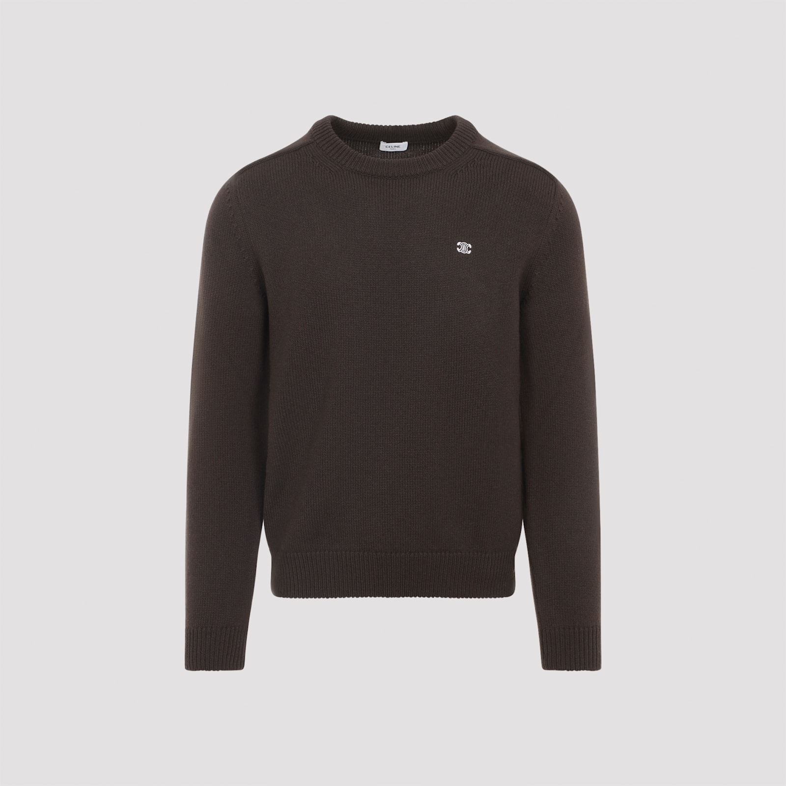 Celine Crewneck Sweater In Brown