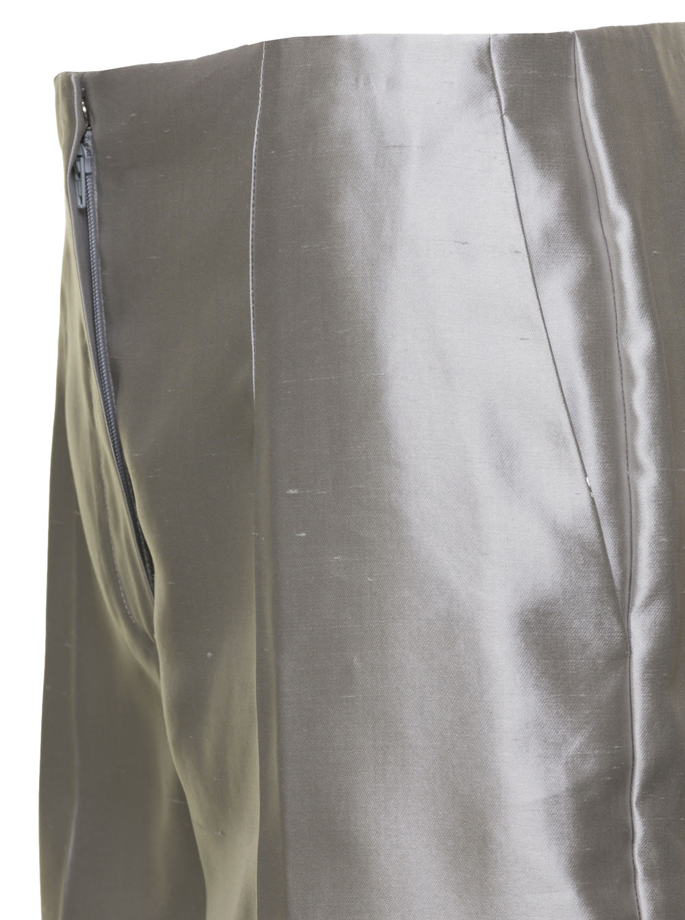 Shop Theory Grey Cigarette Pants In Silk Woman In Grigio