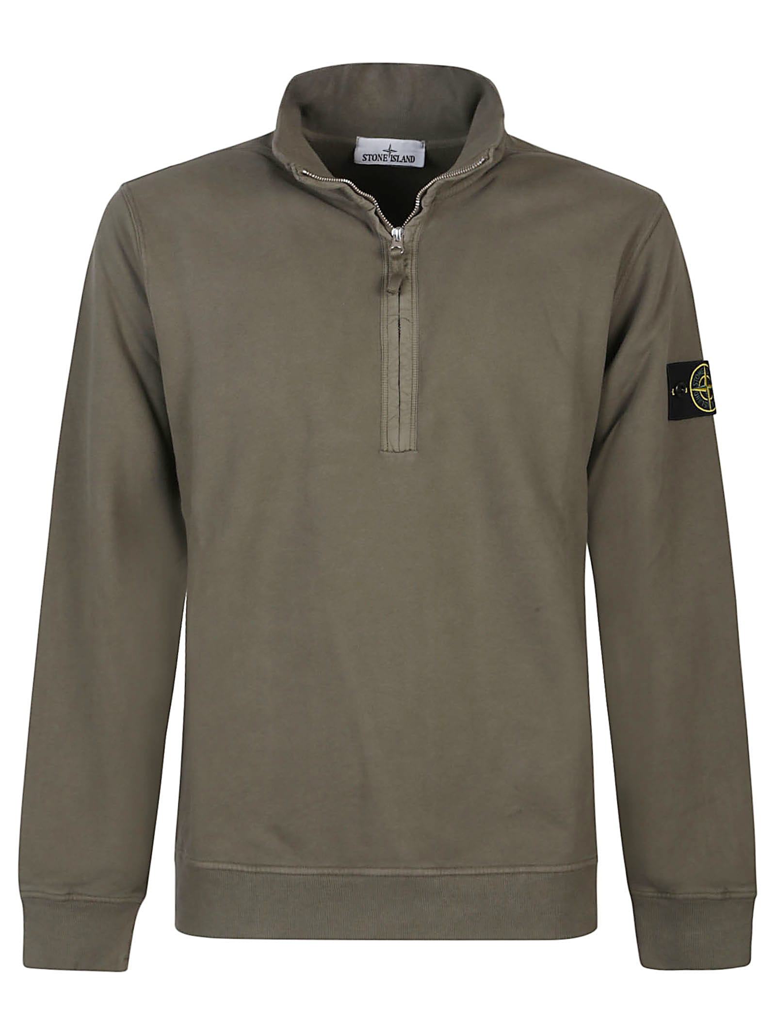 Stone Island Half Zip Sweatshirt In Green