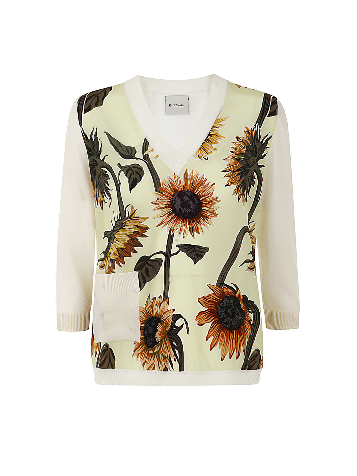 Paul Smith Sunflower Printing V Neck 3/4s Sweater