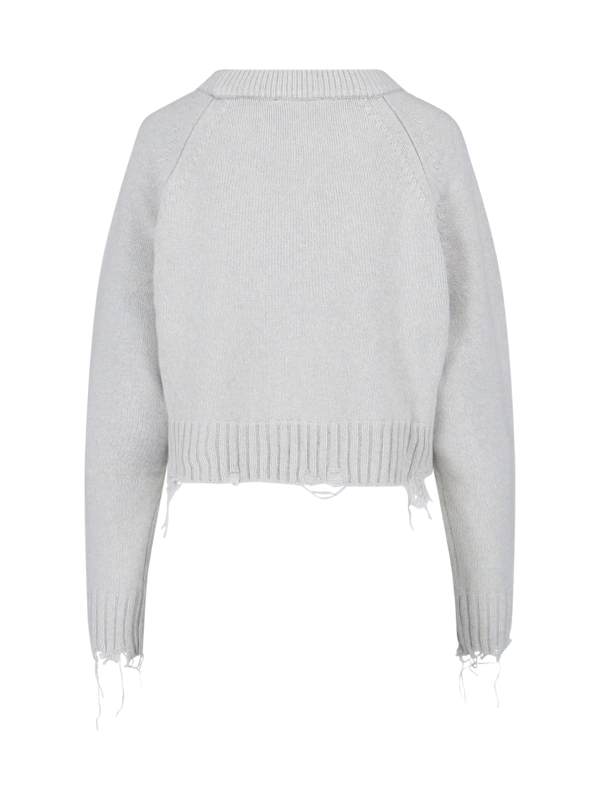 Low Classic Cropped Knitwear Raglan Sleeves In Gray