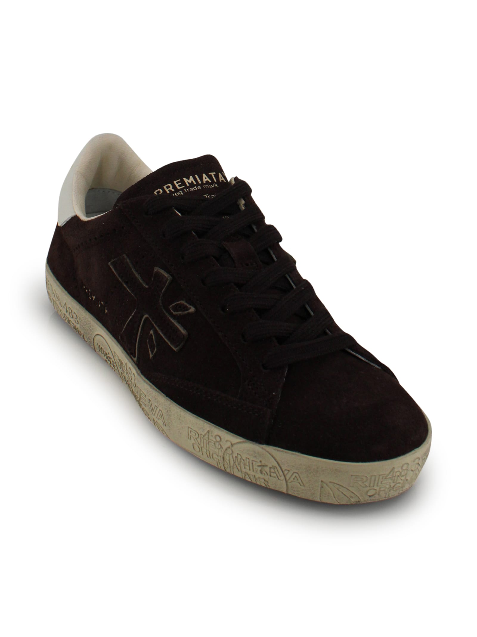 Premiata Brown Suede Sneakers In Black