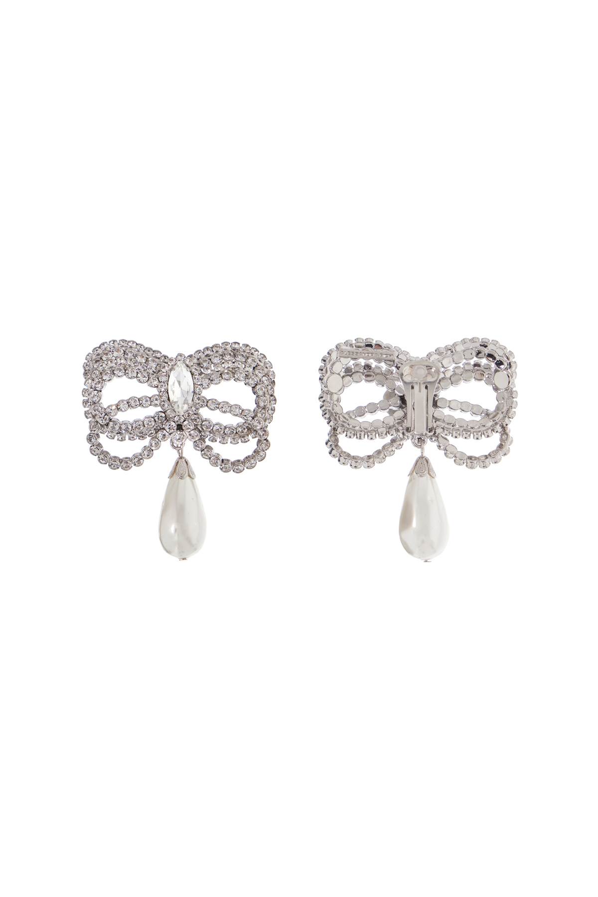 Alessandra Rich Hypoallergenic Brass Earrings In Cry-silver (silver)