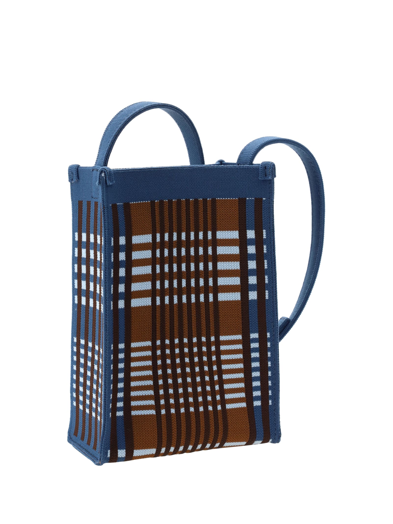 Shop Marni Shoulder Bag In Light Blue/rust