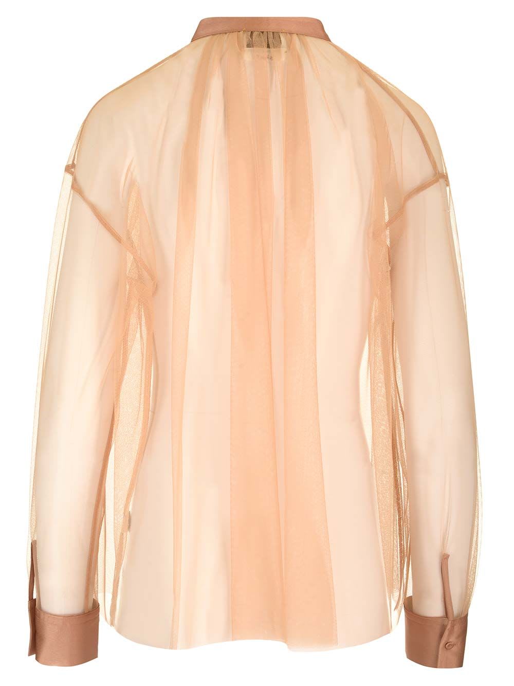 Shop Forte Forte Tulle Bohemian Shirt In Nude