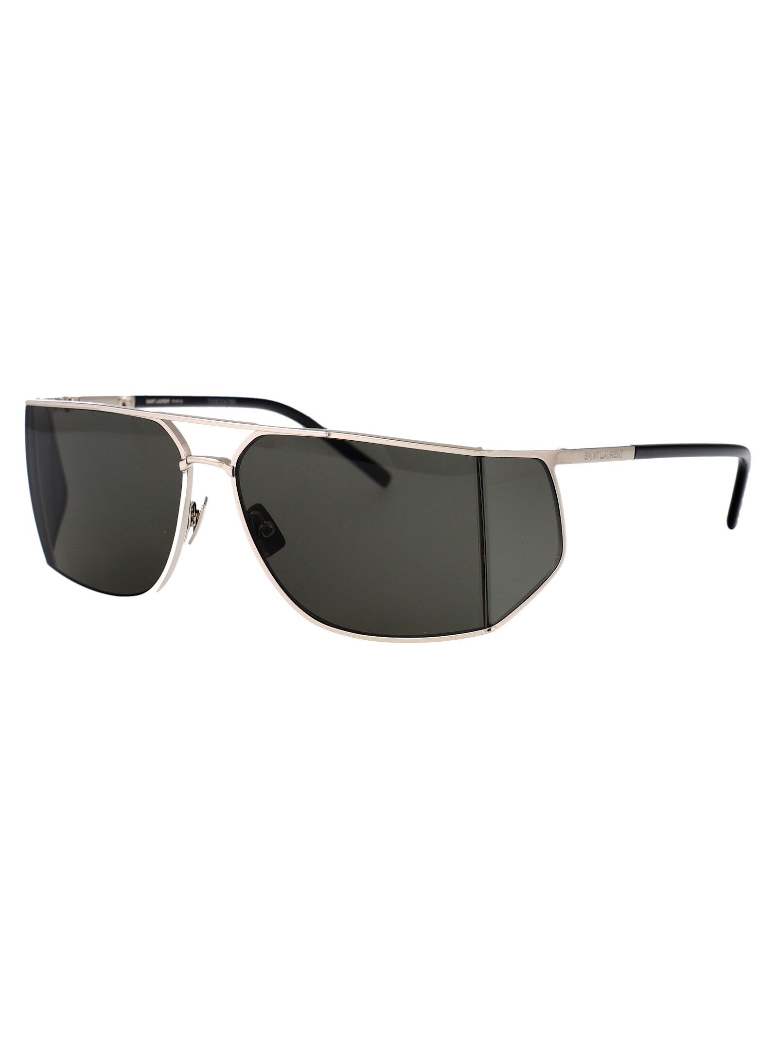 Saint Laurent Sl 750 Sunglasses In Silver-silver-grey