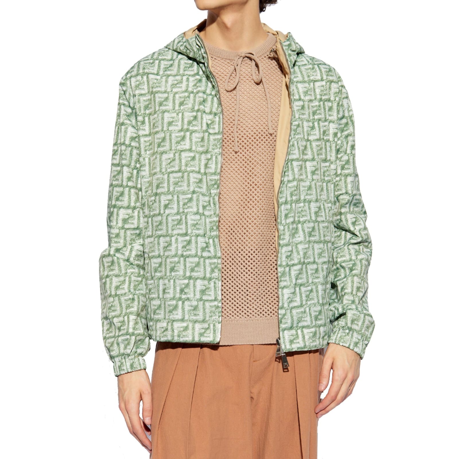 Shop Fendi Reversible Jacket In Green