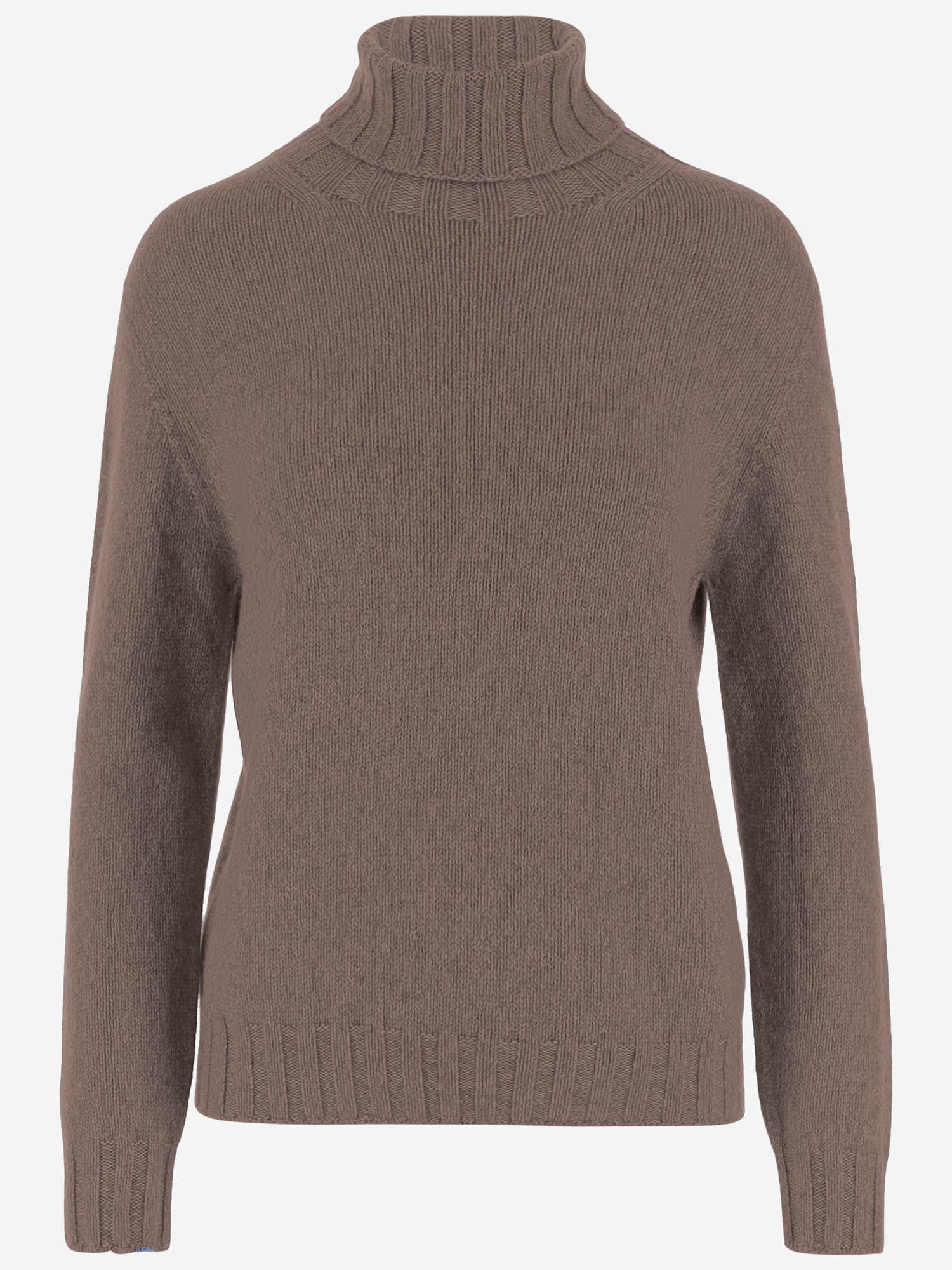 Oliver Lattughi Turtleneck Ribbed Sweater In Brown