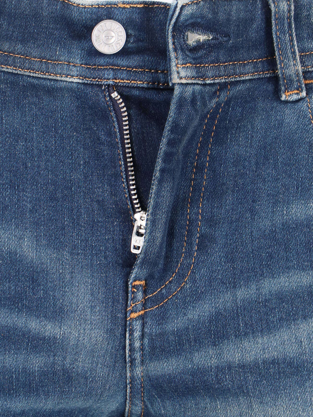 Diesel Straight Trousers With Belt Loops And Faded Effect In Blue
