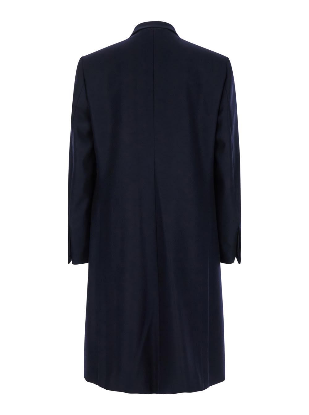 Shop Givenchy Blue Long Coat With Notched Revers In Wool Man