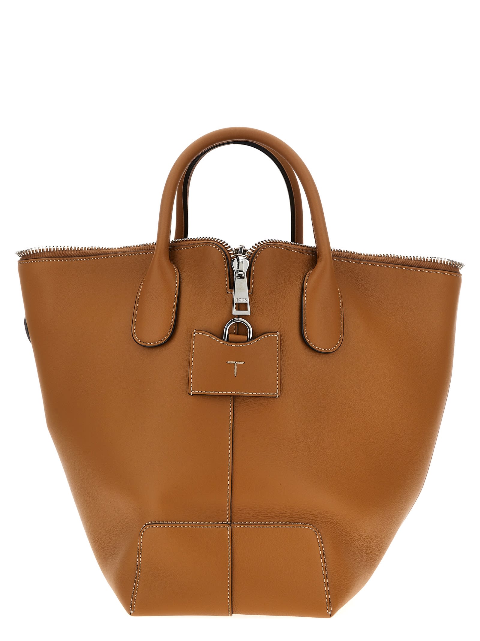 Shop Tod's Swing Medium Handbag In Brown