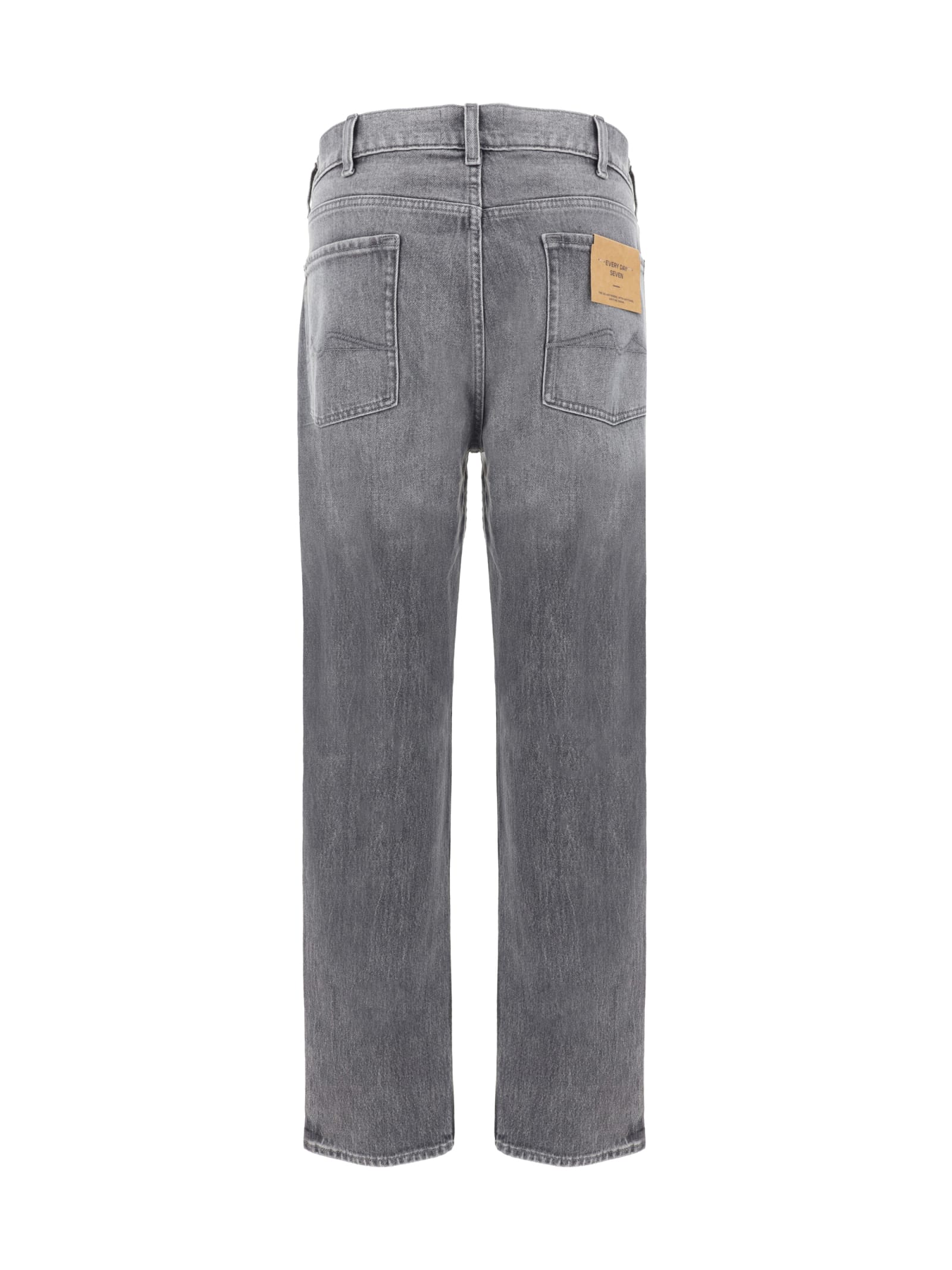 Shop 7 For All Mankind Check Off Jeans In Grey