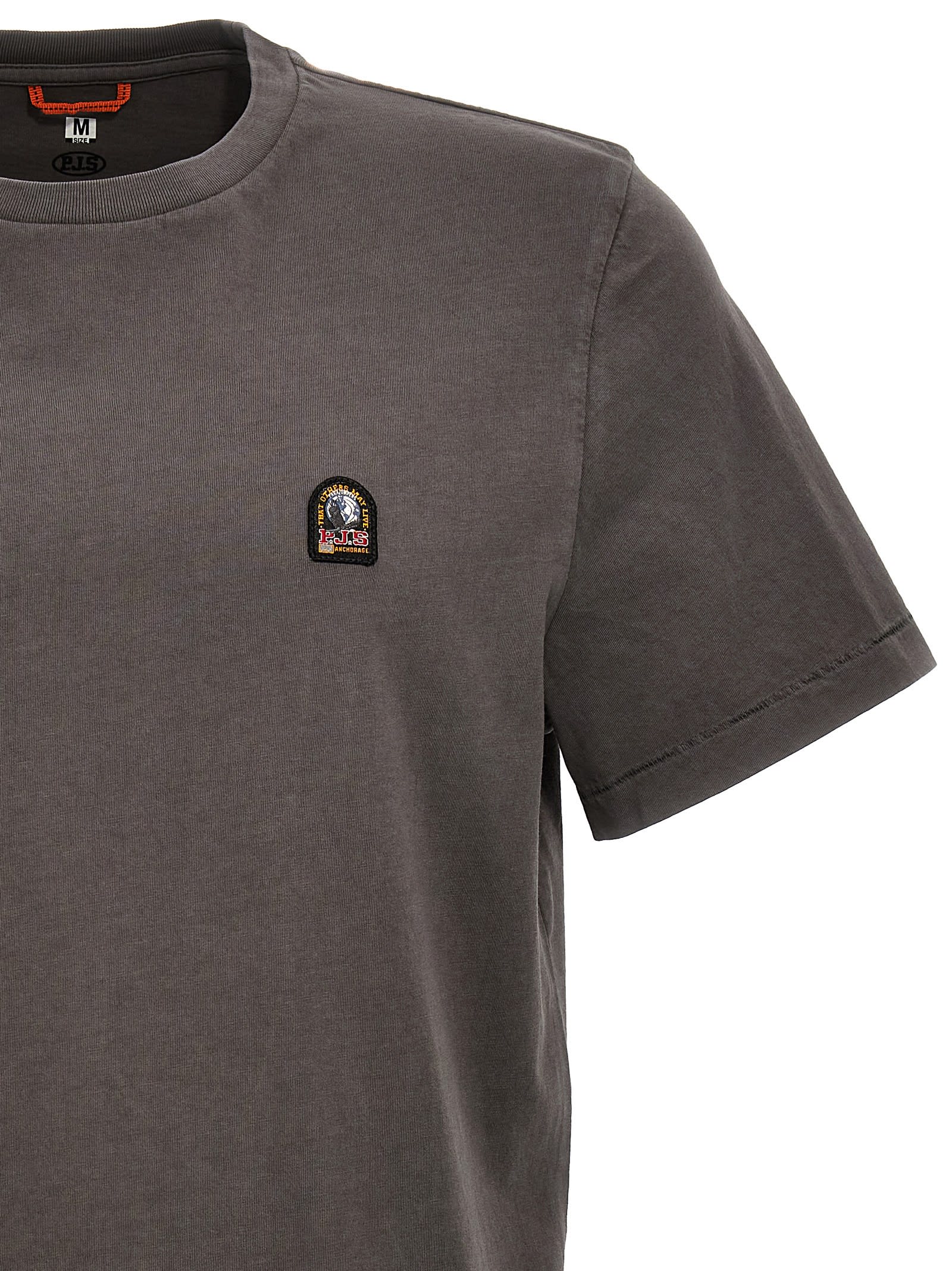 Shop Parajumpers Logo Patch T-shirt In Gray