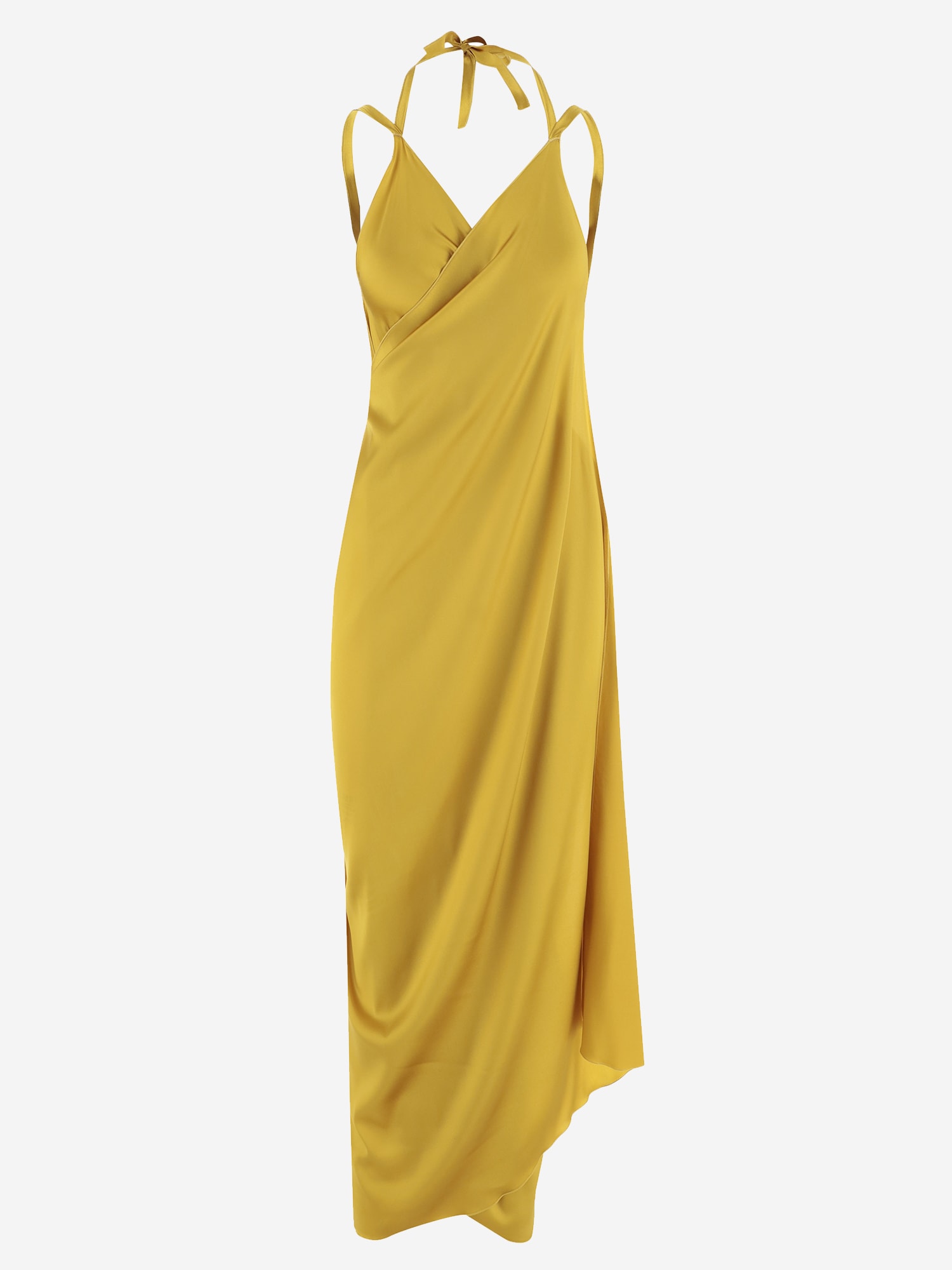 Shop Stephan Janson Stretch Silk Draped Dress In Miele