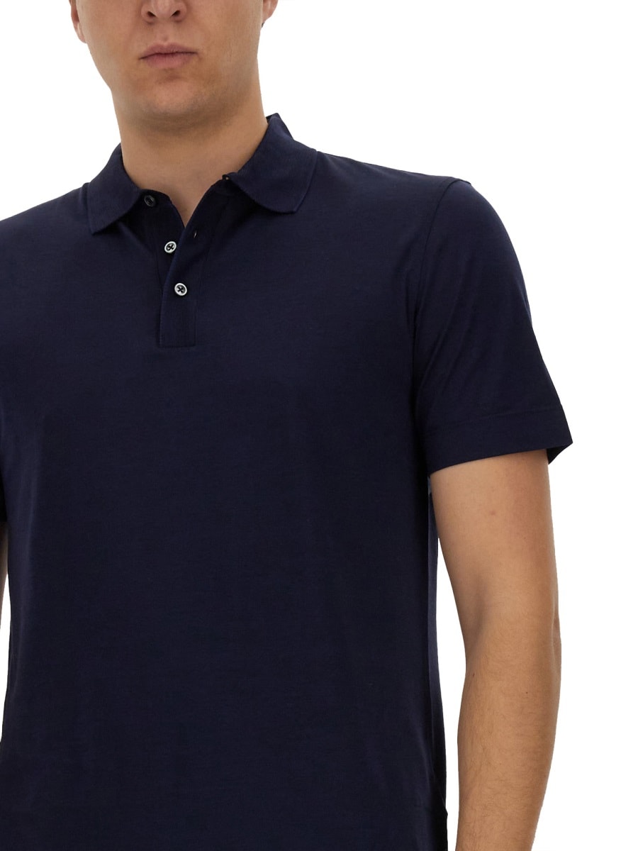 Shop Hugo Boss Knitted Polo. In Blue
