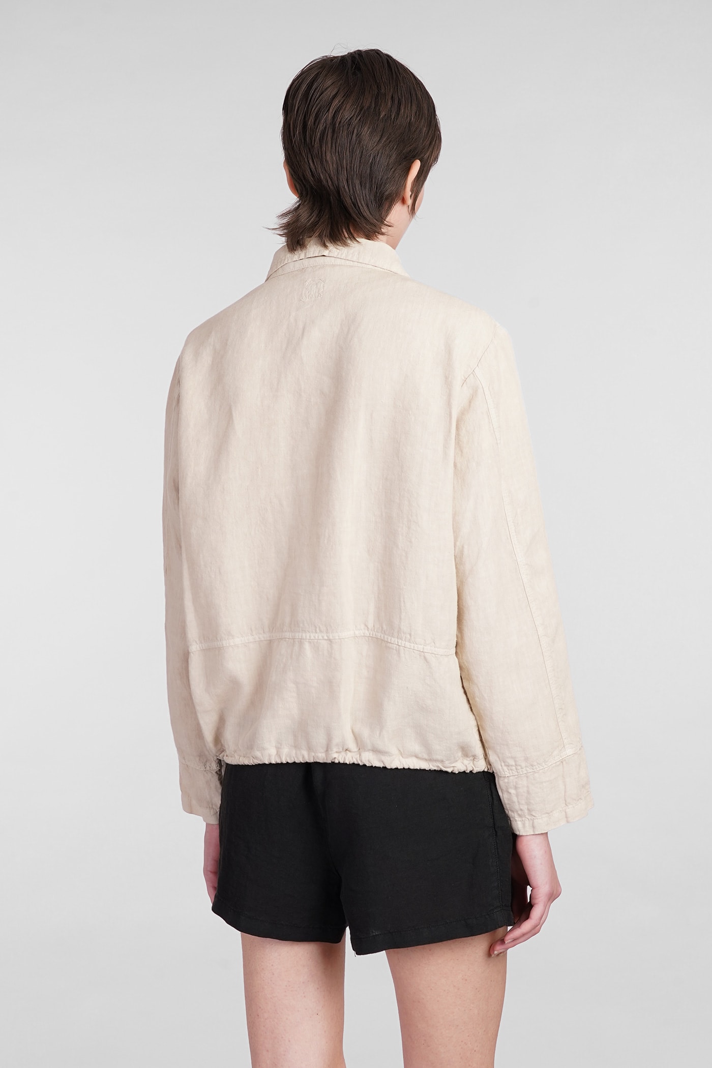 Shop 120% Lino Casual Jacket In Beige Linen