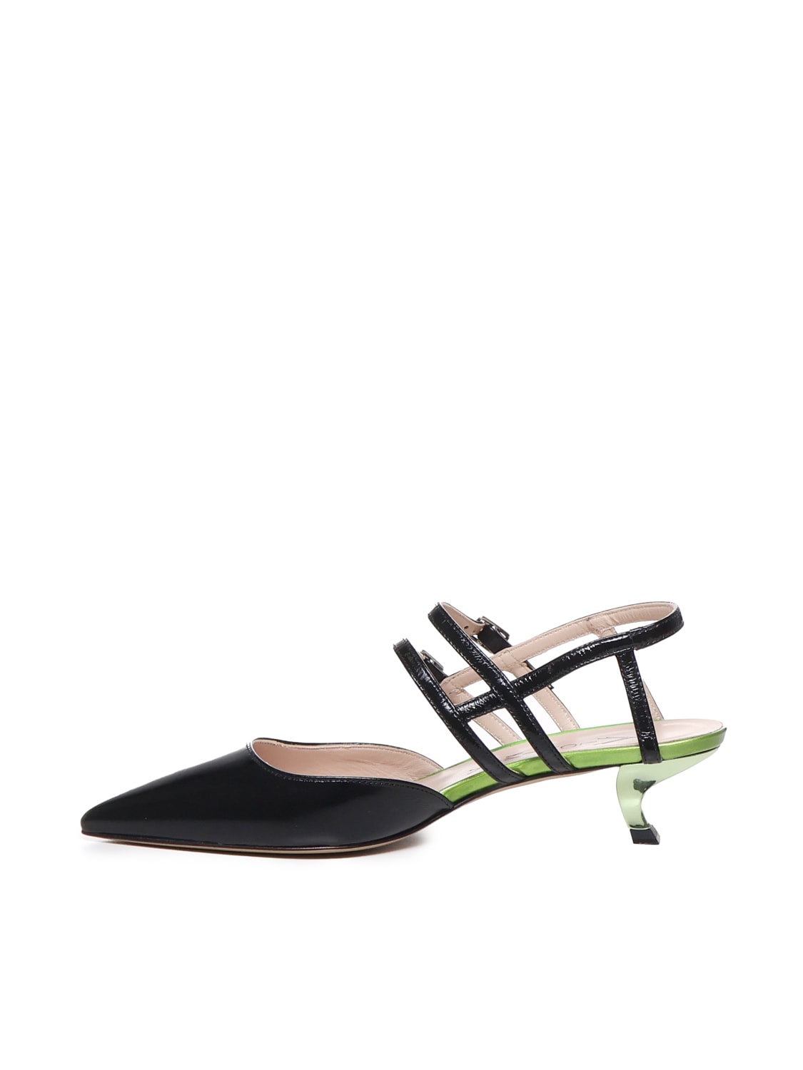 Shop Alchimia Shoes With Toes And Straps In Black, Green