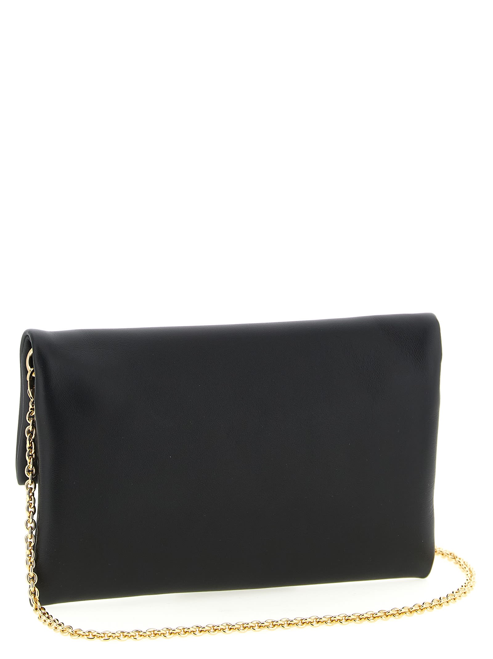 Fendi Mamma Baguette Clutch Bag Chain Wristlet In Black