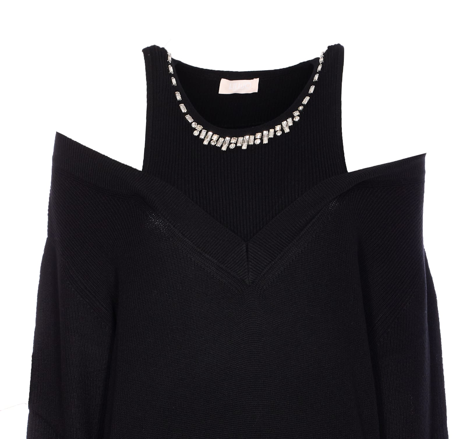 Liu •jo Midi Dress With Cut-out Shoulder Details In Black