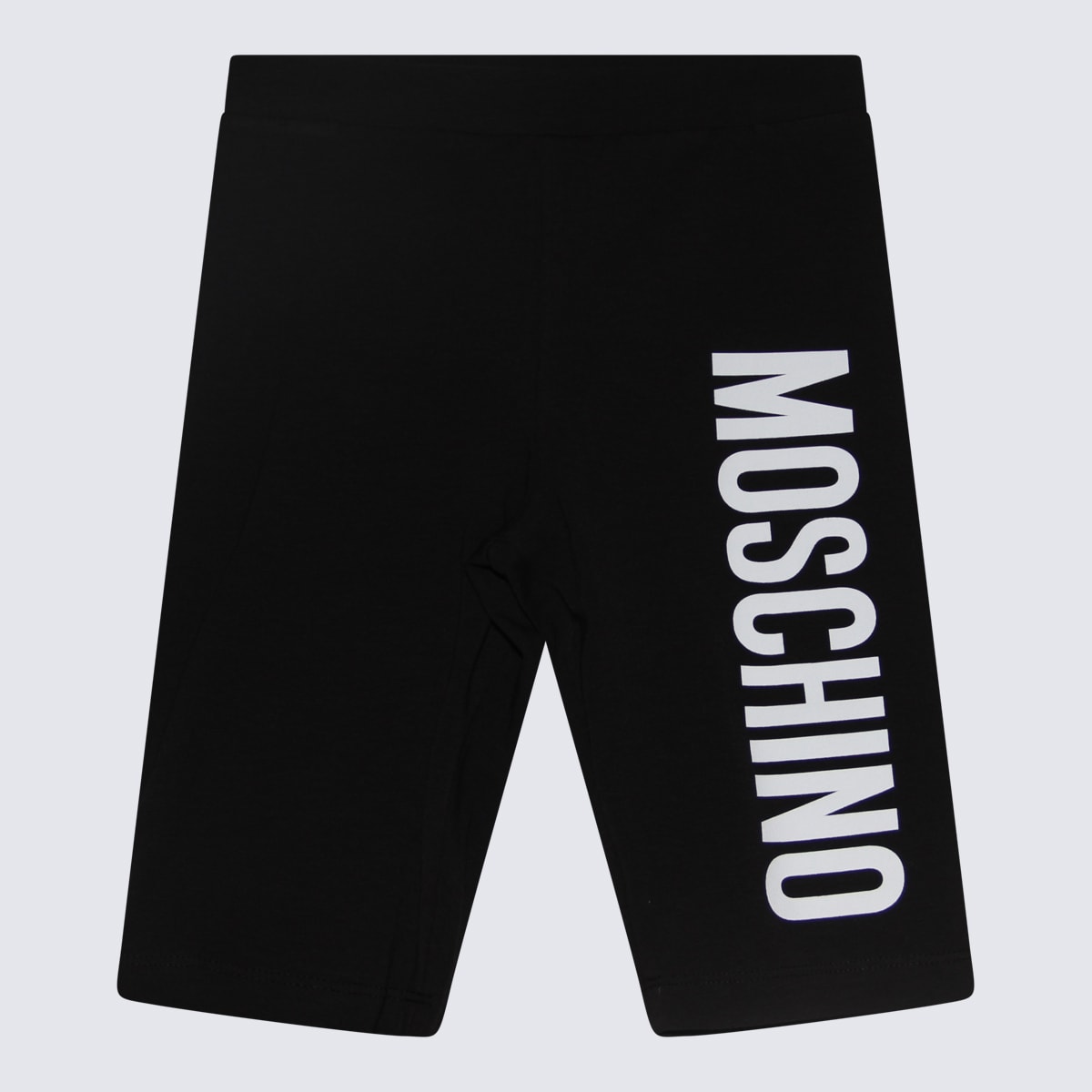 Shop Moschino Black And White Cotton Blend Shorts