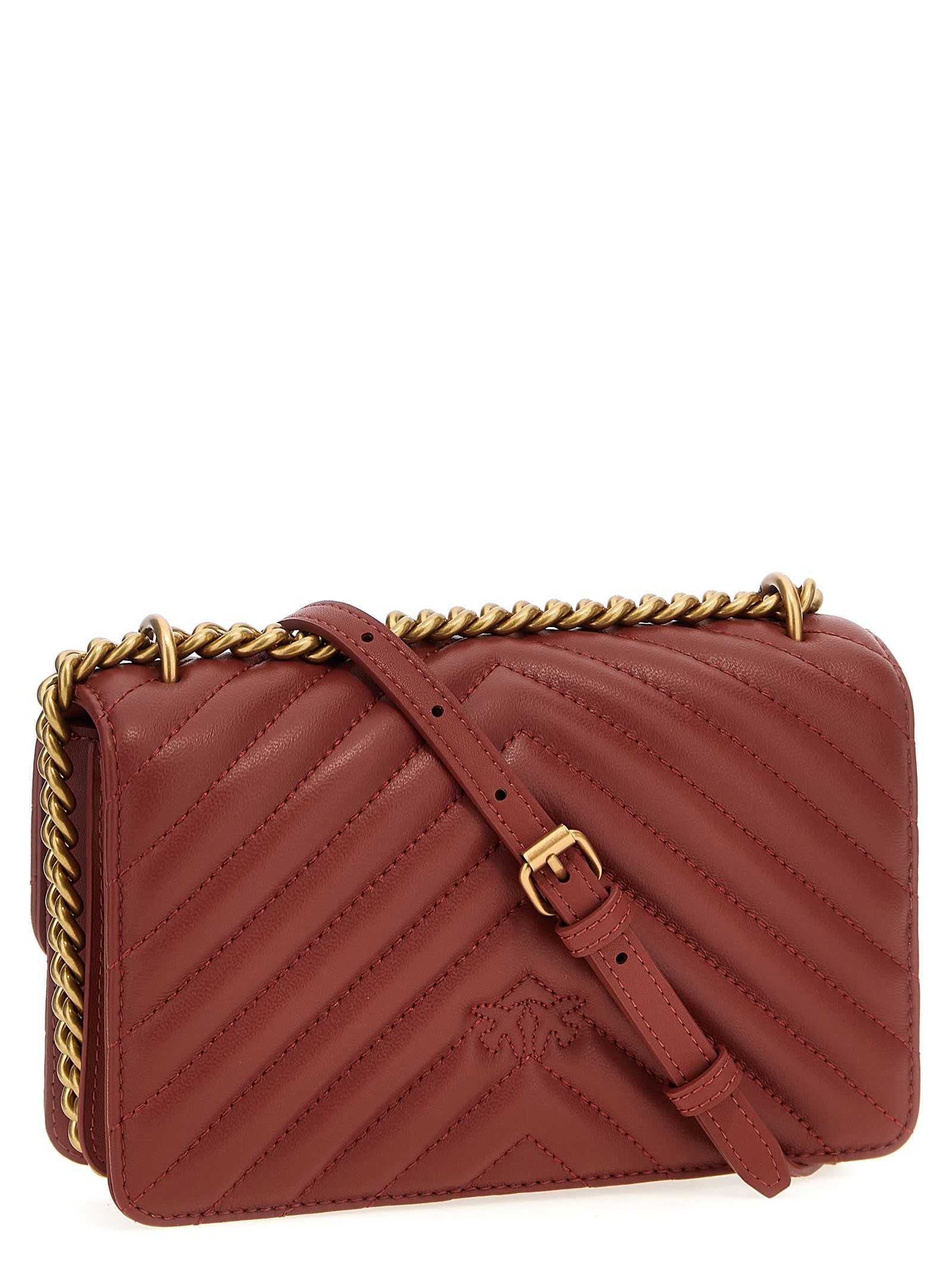 Shop Pinko Mini Love Bag One Crossbody Bag In Red