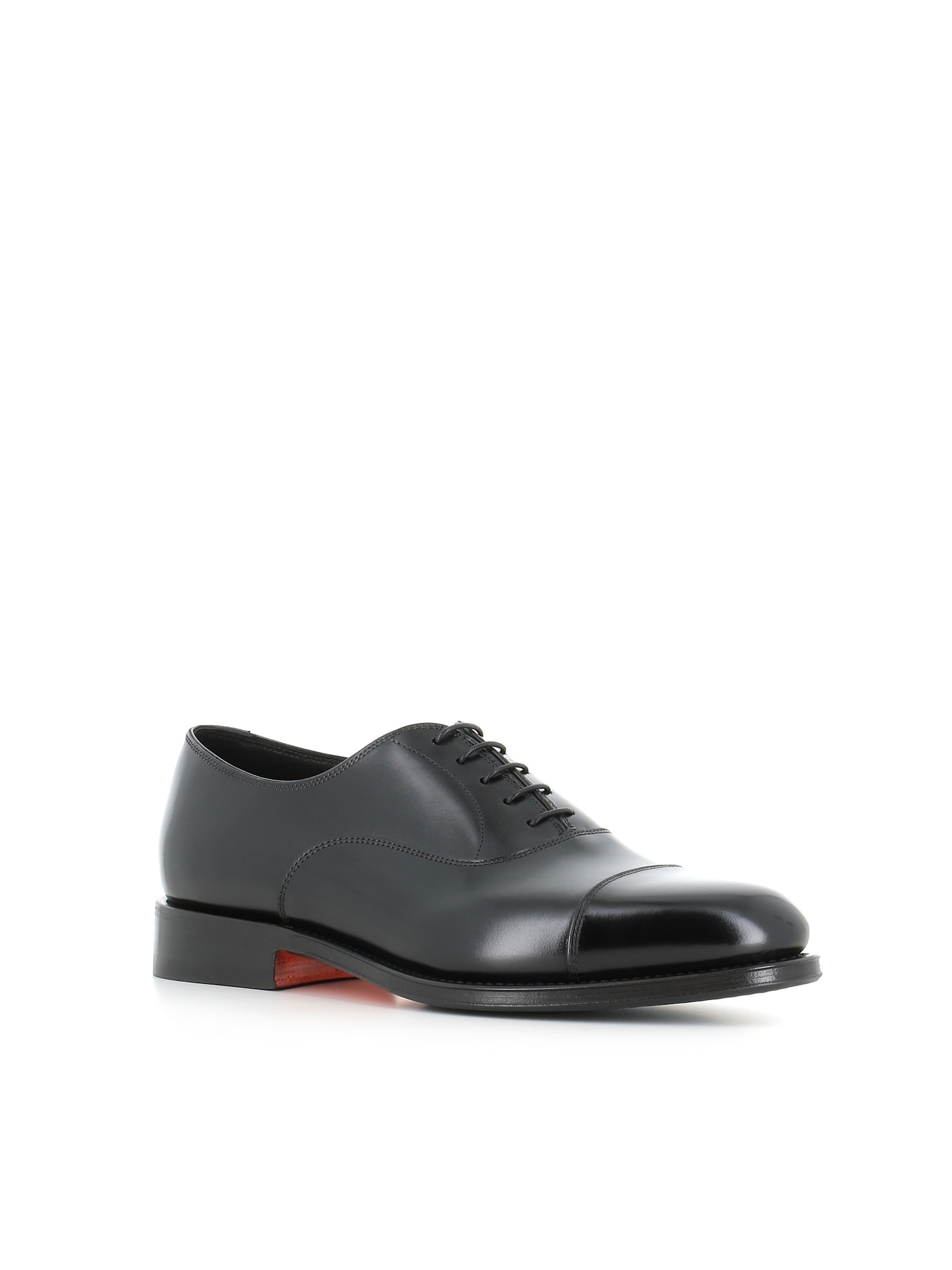 Santoni French Leather And Rubber Background In Black