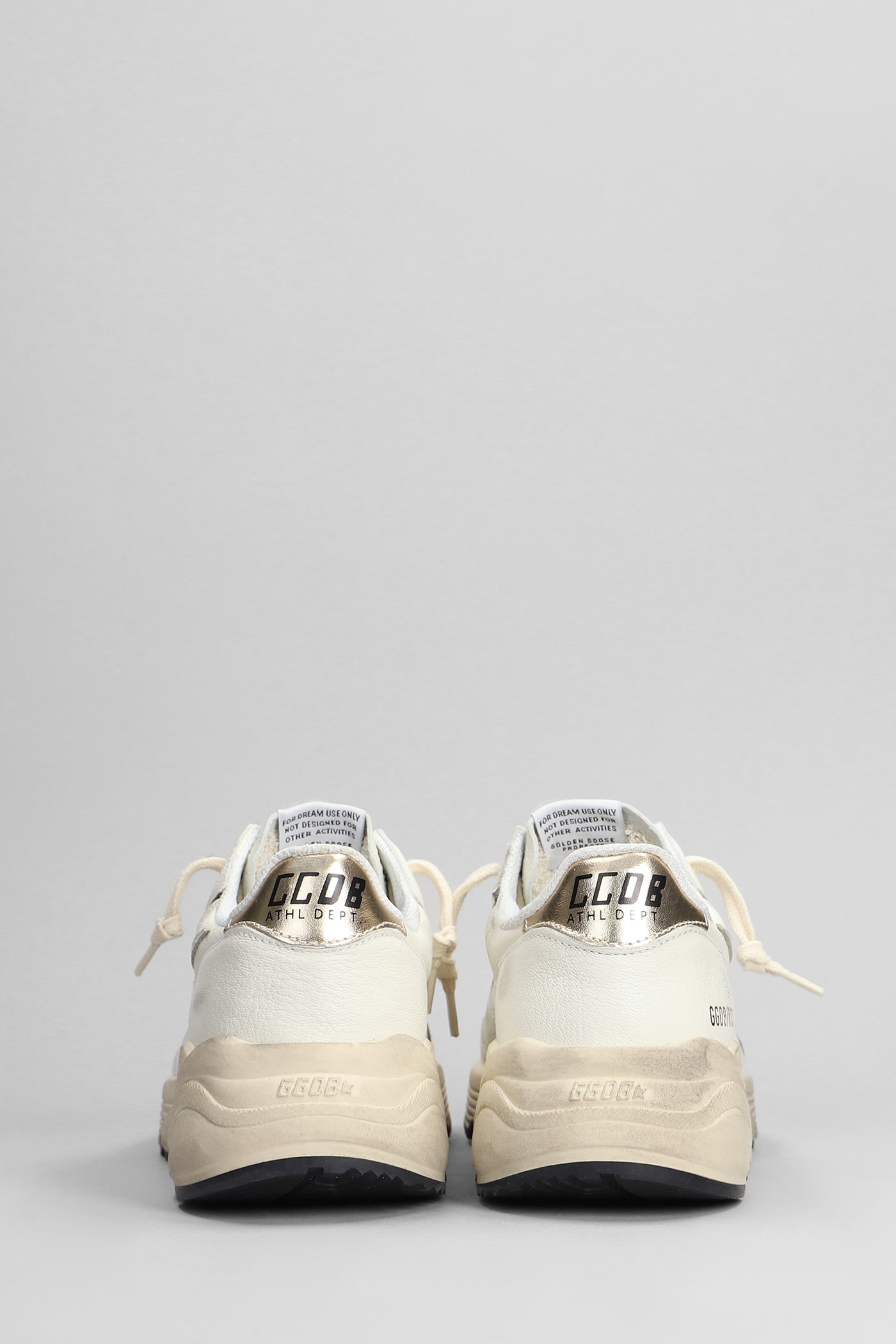 Shop Golden Goose Running Sneakers In White Leather
